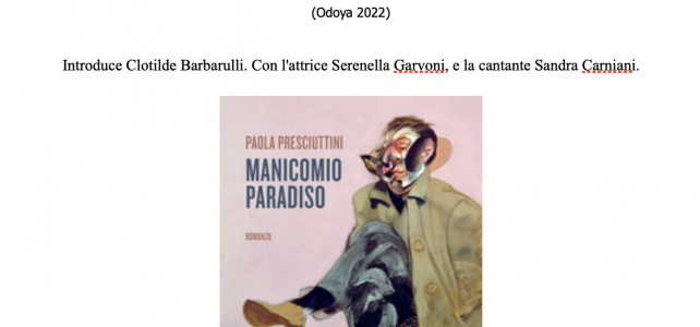 Paola Presciuttini, “Manicomio Paradiso” <span class="dashicons dashicons-calendar"></span>