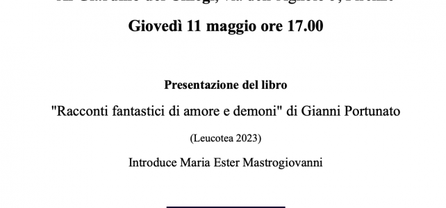 Presentazione del libro “Racconti fantastici di amore e demoni” di Gianni Portunato <span class="dashicons dashicons-calendar"></span>